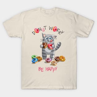 kitty donut worry T-Shirt